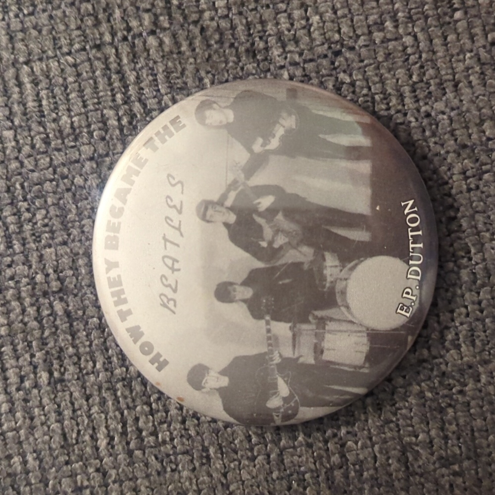 Vintage Collectible 60's "How They Became The Beatles" Pinback Button